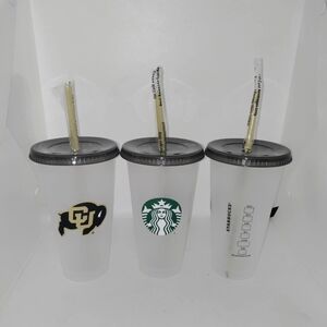 Starbucks CU University of Colorado 24 oz Reusable Cold Tumbler Lot 3 -NWOT